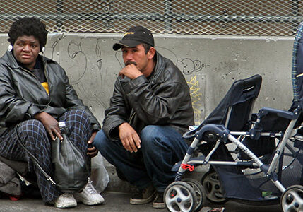 Michael Treadway coordinates follow-up activities with mission graduates, at Union Rescue Mission, in Los Angeles, on Tuesday, Feb. 19, 2008.  Photo by Greg Schneider/Genesis Photos.
